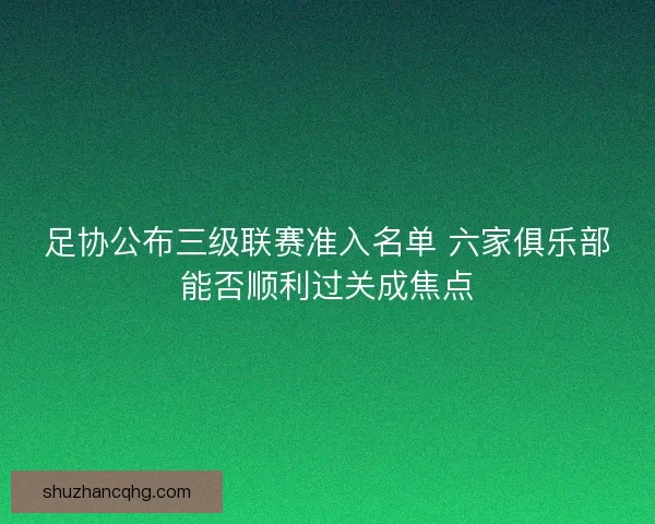 足协公布三级联赛准入名单 六家俱乐部能否顺利过关成焦点